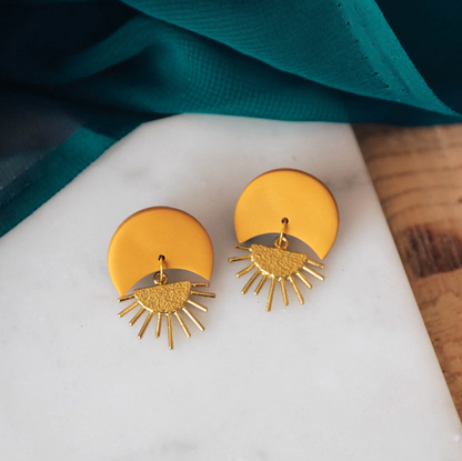 Sunset II Earrings in Mustard