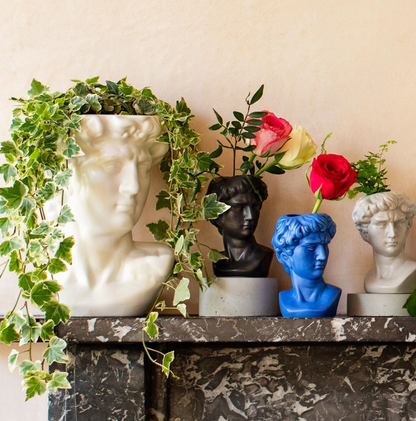 Small Greek Bust Vase in Black