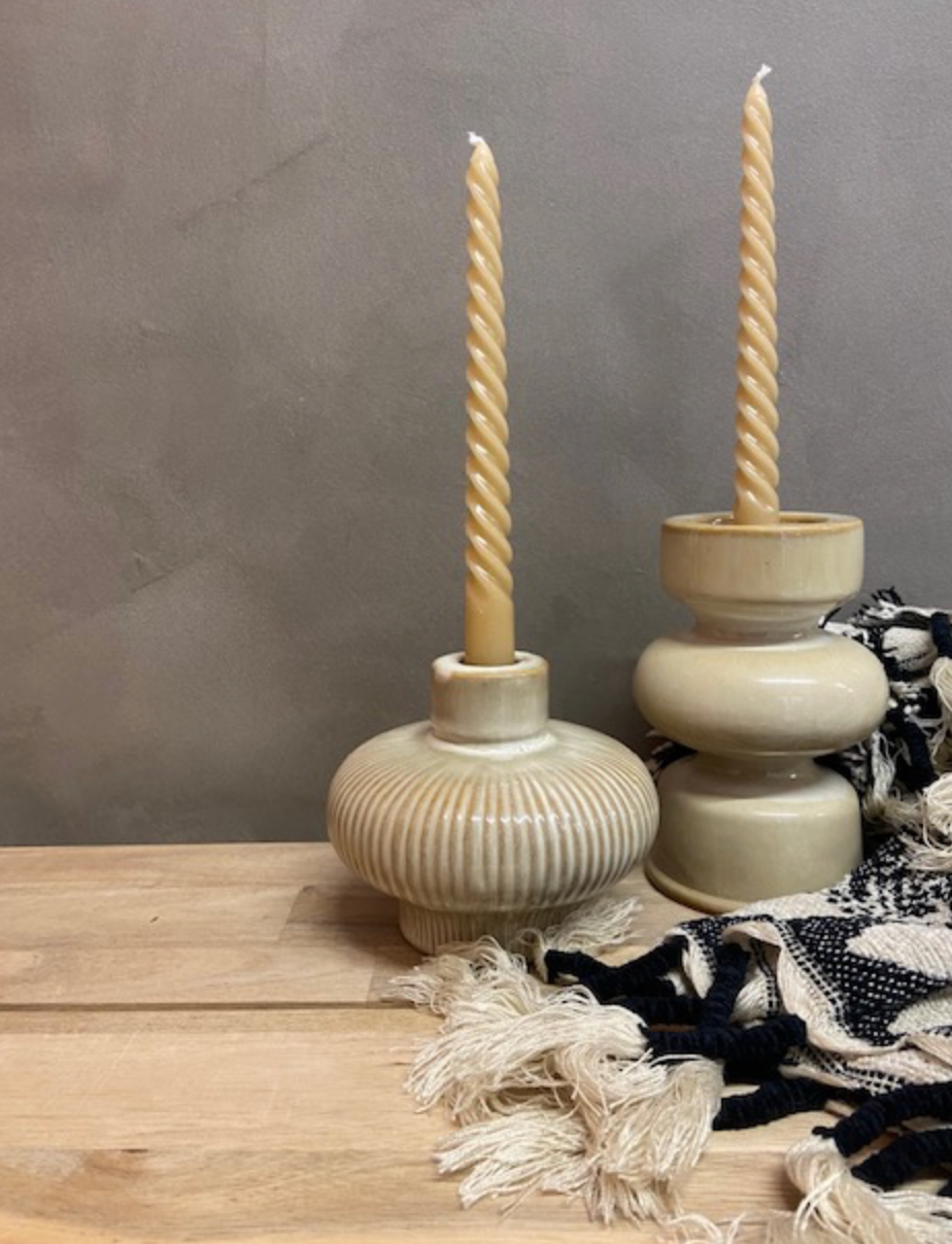 Ceramic Hourglass Candle Holder