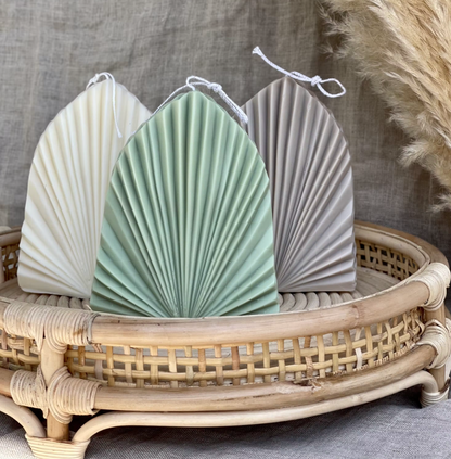 Palm Spear Taupe Candle